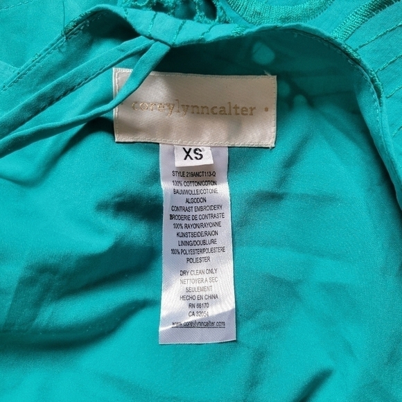 Anthropologie Corey Lynn Calter Giverny Blouse Turquoise - Picture 6 of 6